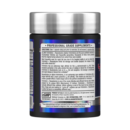 ALLMAX Essentials, YOHIMBINE + RAUWOLSCINE, 60 Capsules, 60 Servings