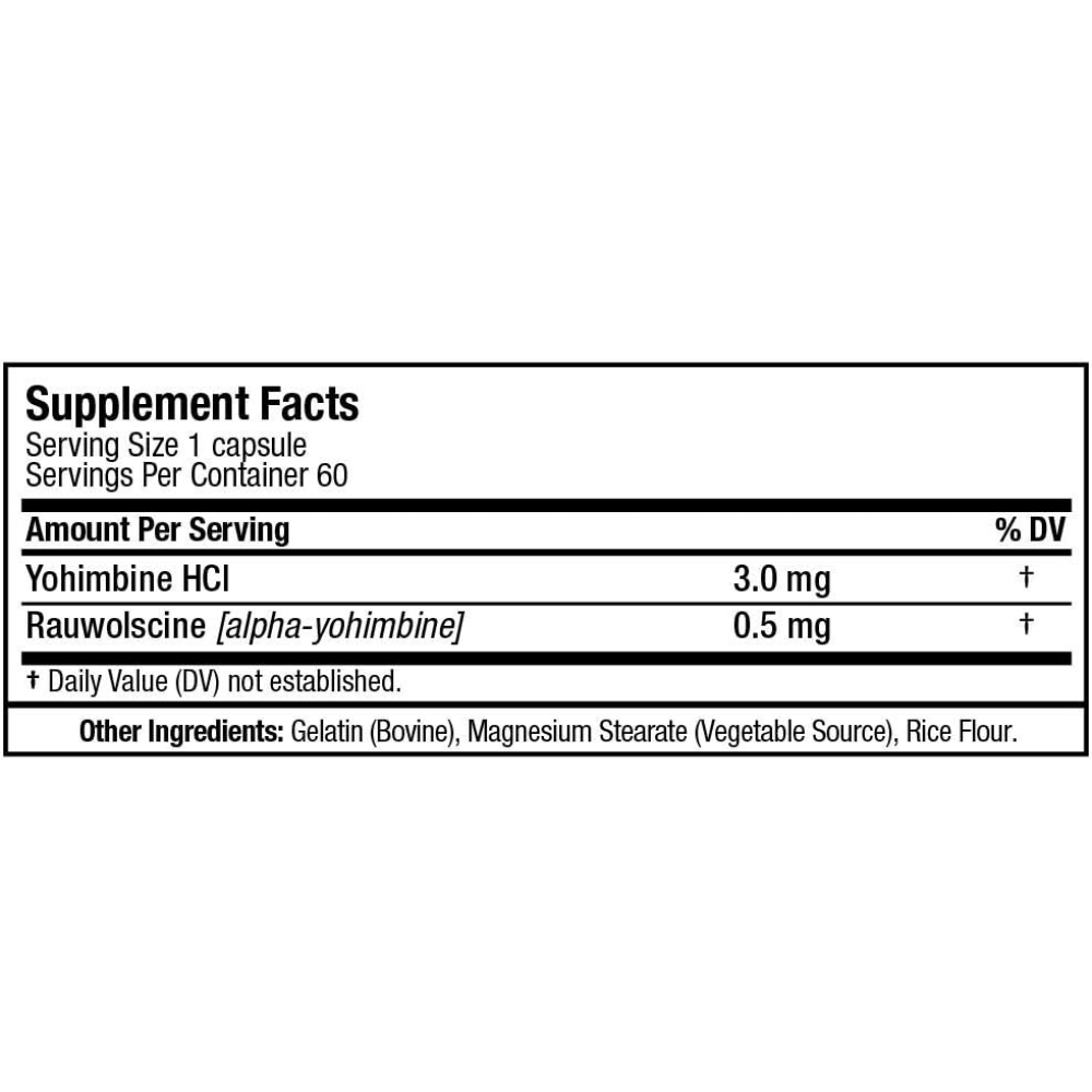 ALLMAX Essentials, YOHIMBINE + RAUWOLSCINE, 60 Capsules, 60 Servings