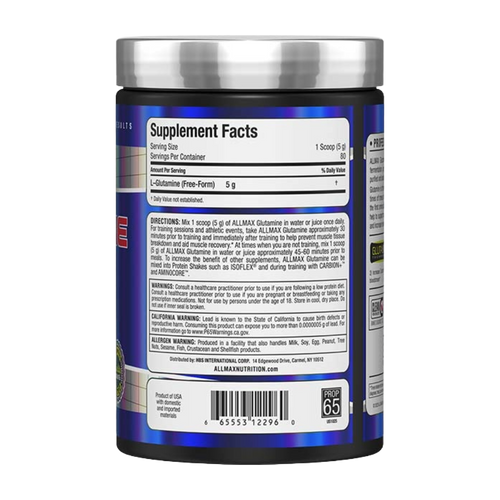 Allmax Nutrition, Glutamine, 400G, 80 Servings