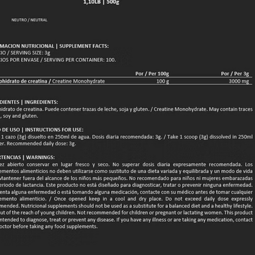 BigMan, Creatine Monohydrate, 500g, 166 Servings