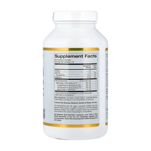 California Gold Nutrition, Omega-3, 240 Softgels, 120 Servings