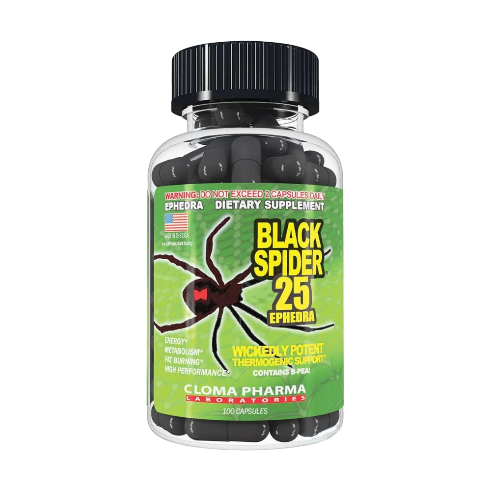 Cloma pharma, Black Spider, 100 Capsules, 100 Servings