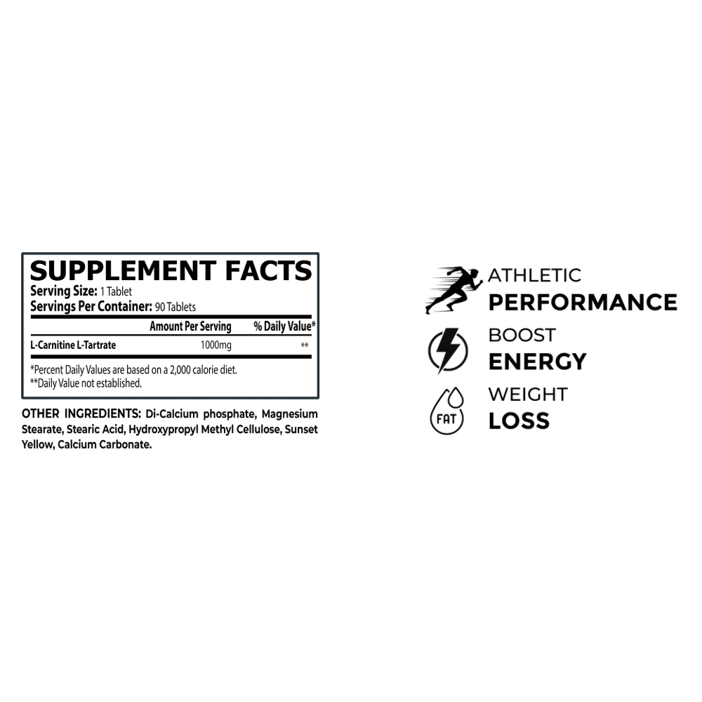 Core Champs, L-Carnitine, 1000Mg, 90 Tablets, 90 Servings