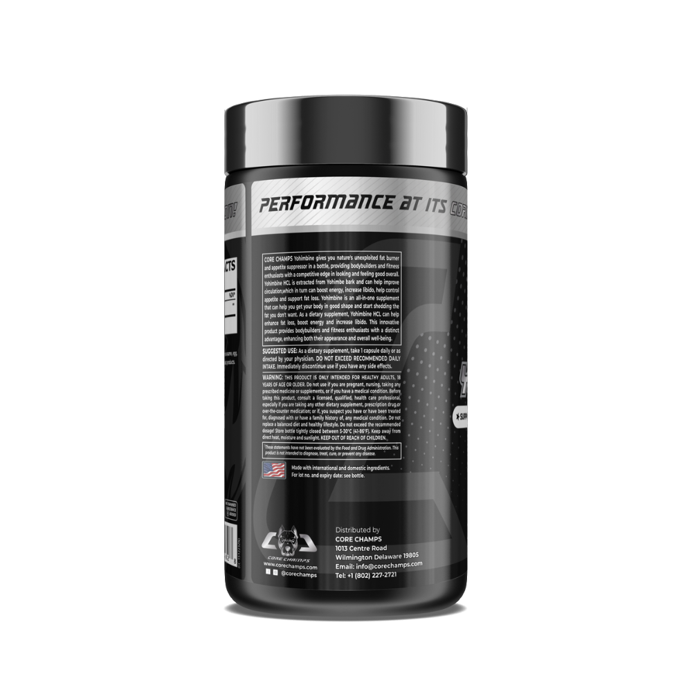 Core Champs, YOHIMBINE HCL, 5mg, 120 Capsules, 120 Servings