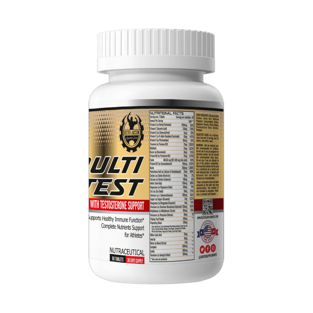 Dexter jackson, Multi+Test, 60 Tablets, 30 Servings