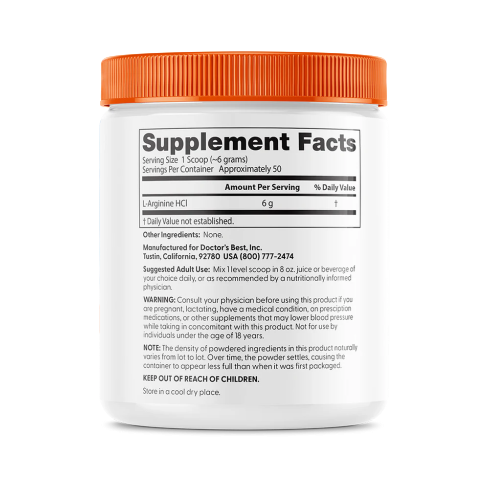 Doctor’s Best, Pure L-Arginine Powder, 300g, 50 Servings