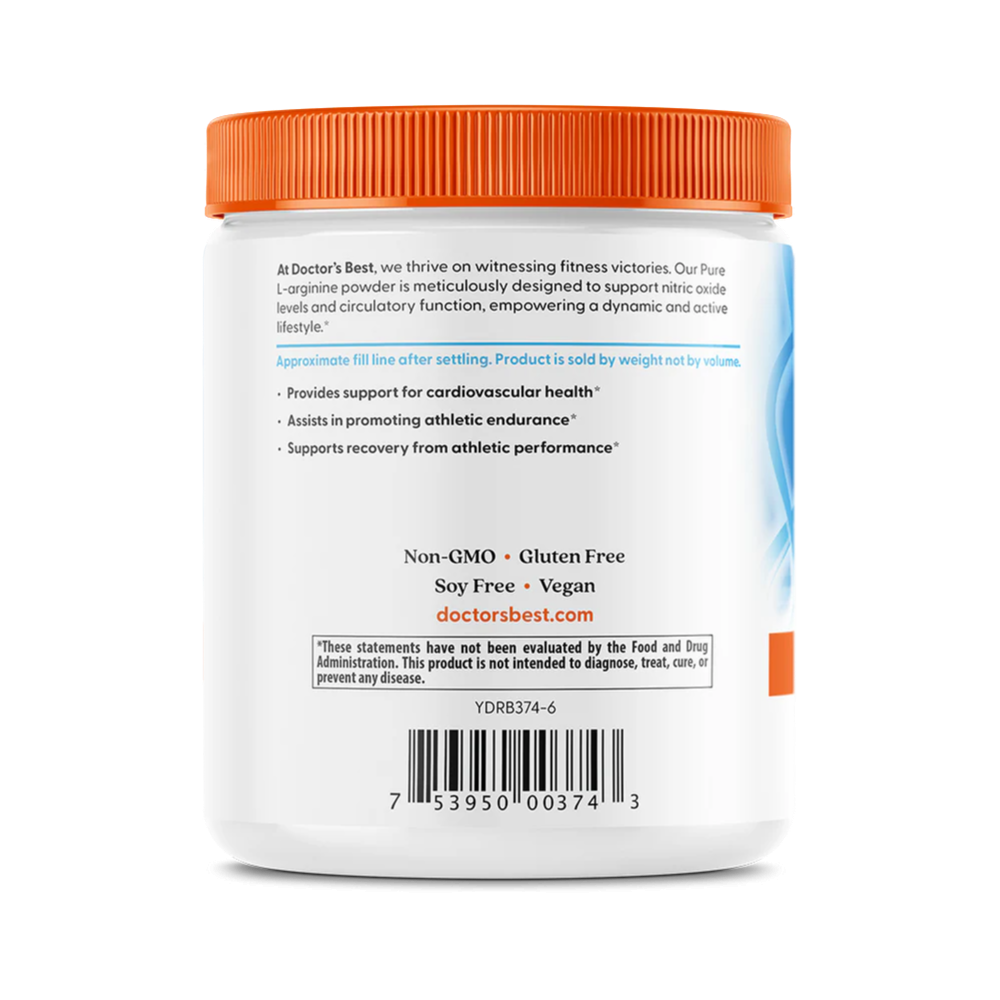 Doctor’s Best, Pure L-Arginine Powder, 300g, 50 Servings