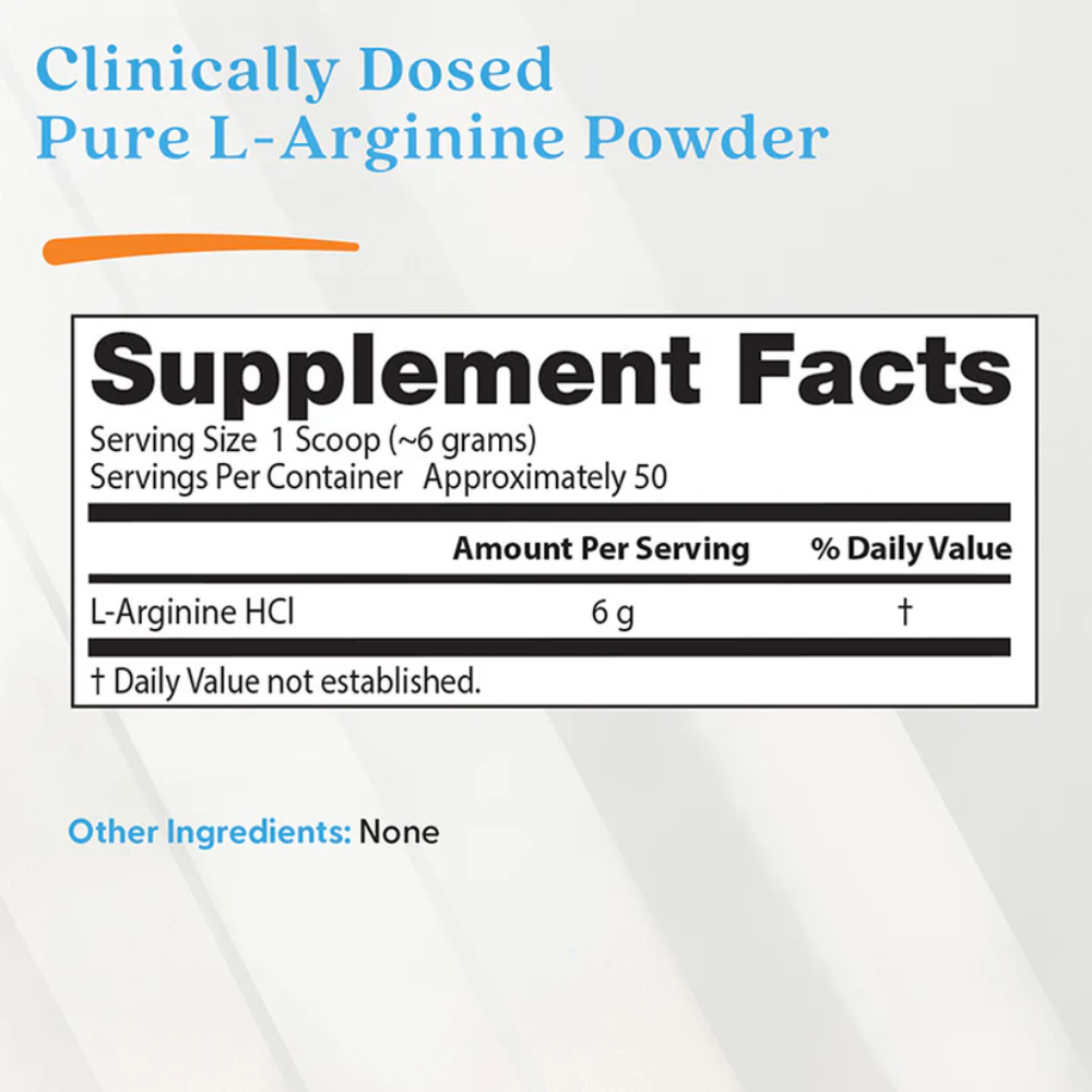 Doctor’s Best, Pure L-Arginine Powder, 300g, 50 Servings