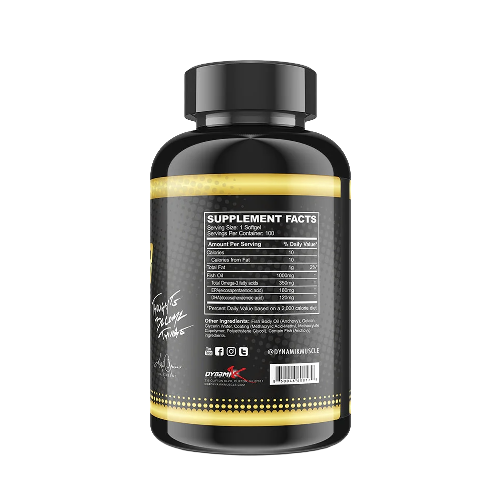 Dynamik Muscle, Omega-3, 100 Capsules, 100 Servings