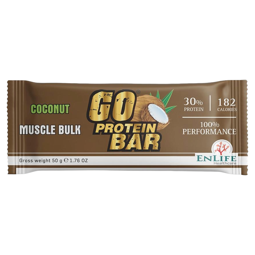 ENLIFE, Go Protein Bar, Muscle Bulk, 50G, Coconut