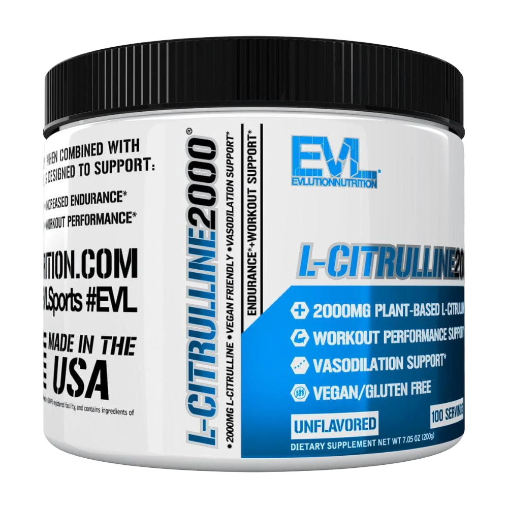 EVL, L-Citrulline 2000, Unflavored, 200g, 100 Servings
