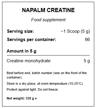 FA Nutrition, Napalm Creatine, 330g, 66 Servings