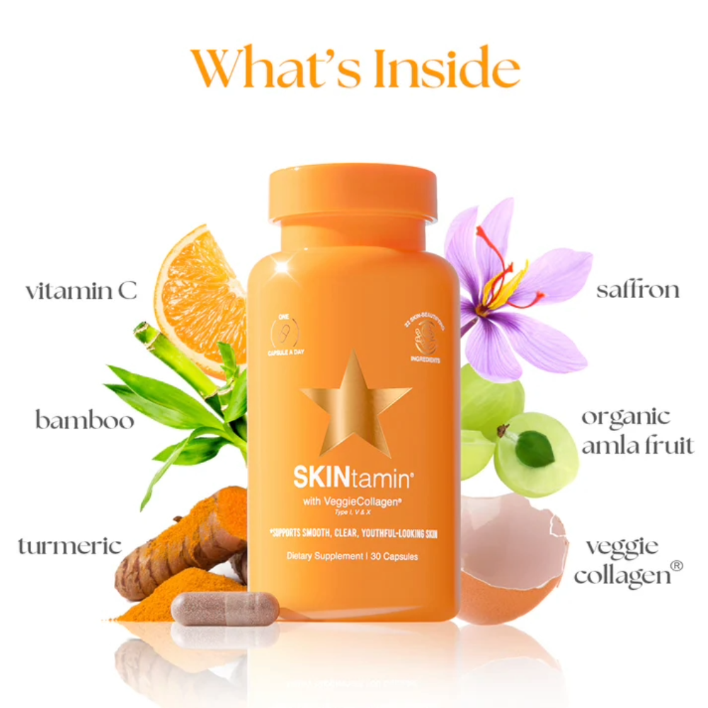 HAIRtamin, SKINtamin With VeggieCollagen, 30 Capsules, 30 Servings