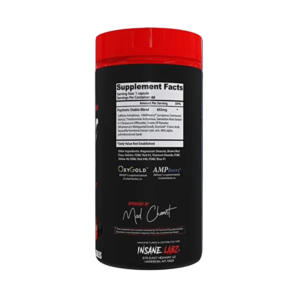 Insane Labz, Psychotic Diablo, 60 Capsules, 60 Servings