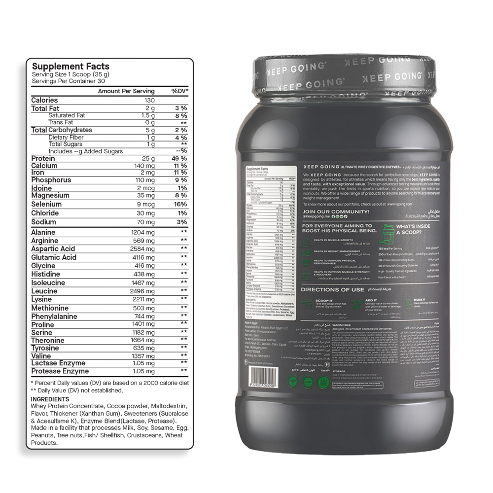 Keep Going, Ultimate Whey Digestive Enzymes+, 1kg, 30 Servings