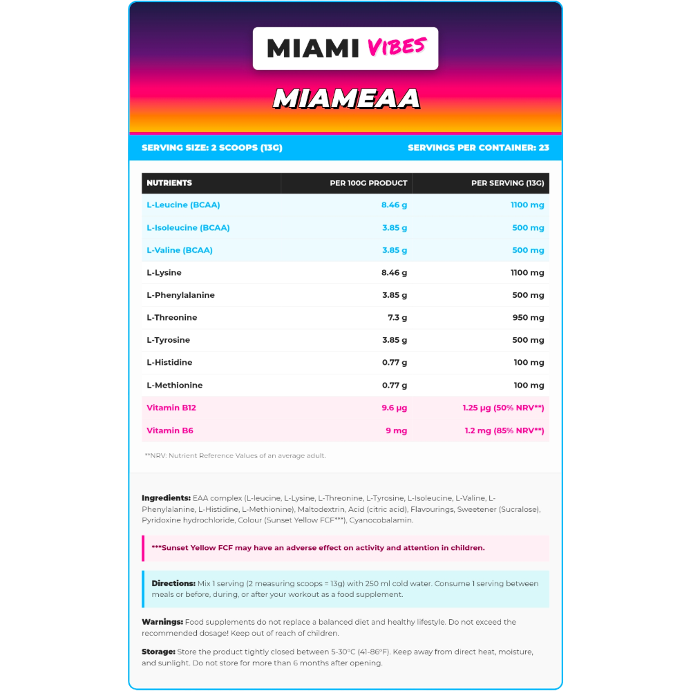 MIAMI VIBES, MIAMEAA, 300g, 23 Servings