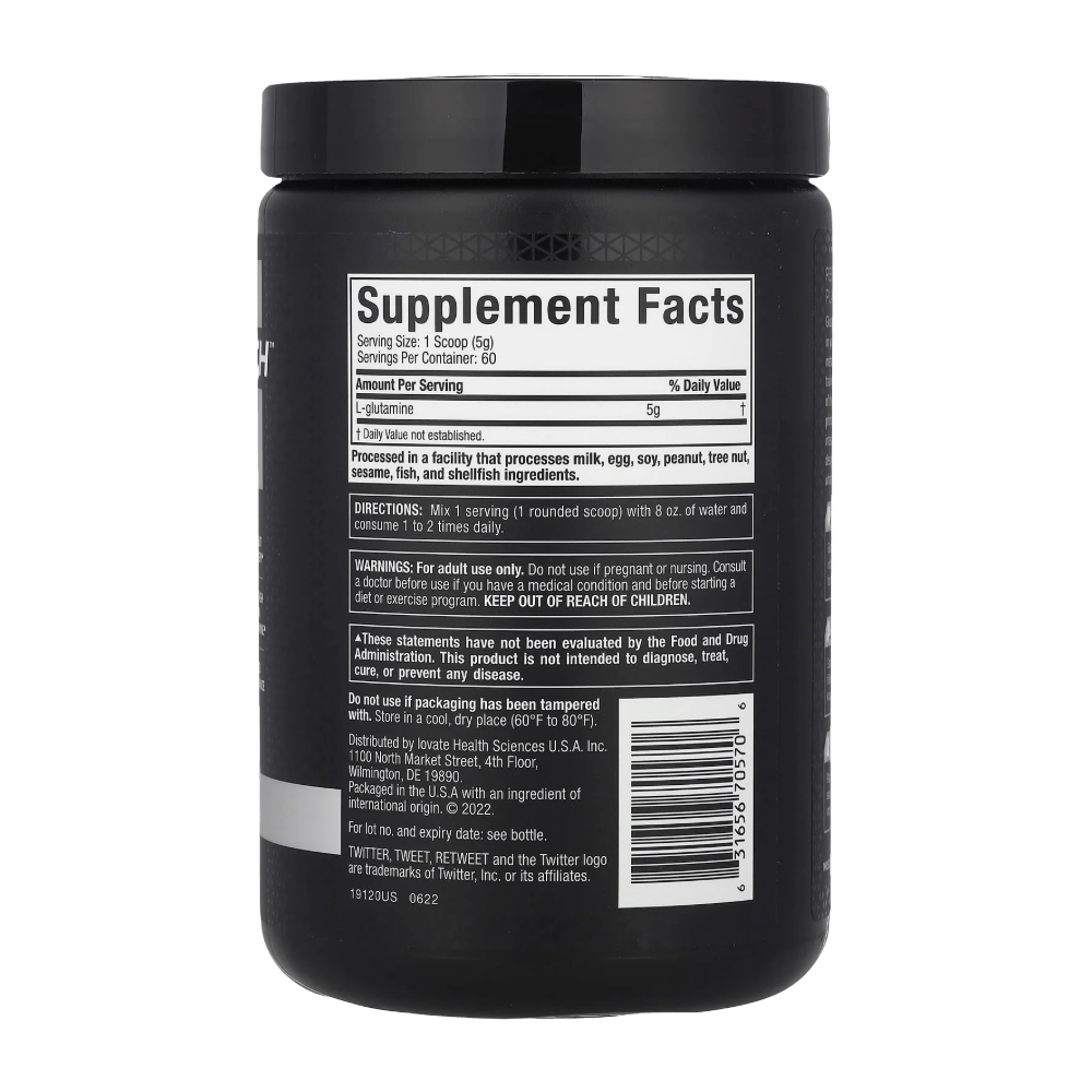 MuscleTech, Platinum 100% Glutamine, Unflavored, 300G, 60 Servings