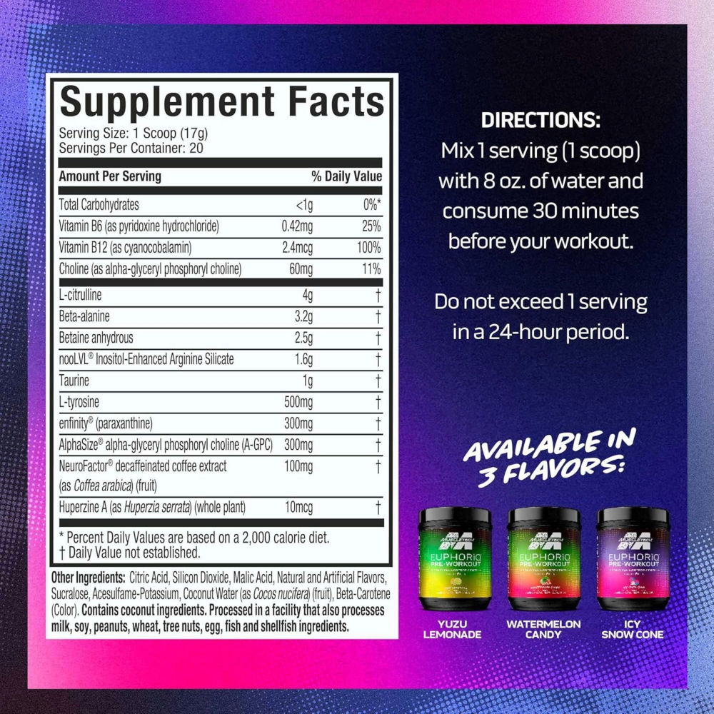Muscletech, EuphoriQ Pre-Workout, 340g, 20 Servings