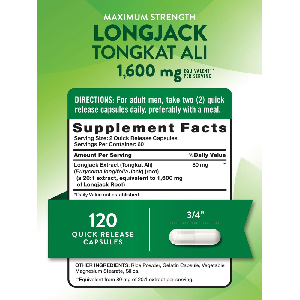 NATURE’S TRUTH, Longjack Tongkat Ali, 120 Capsules, 60 Servings