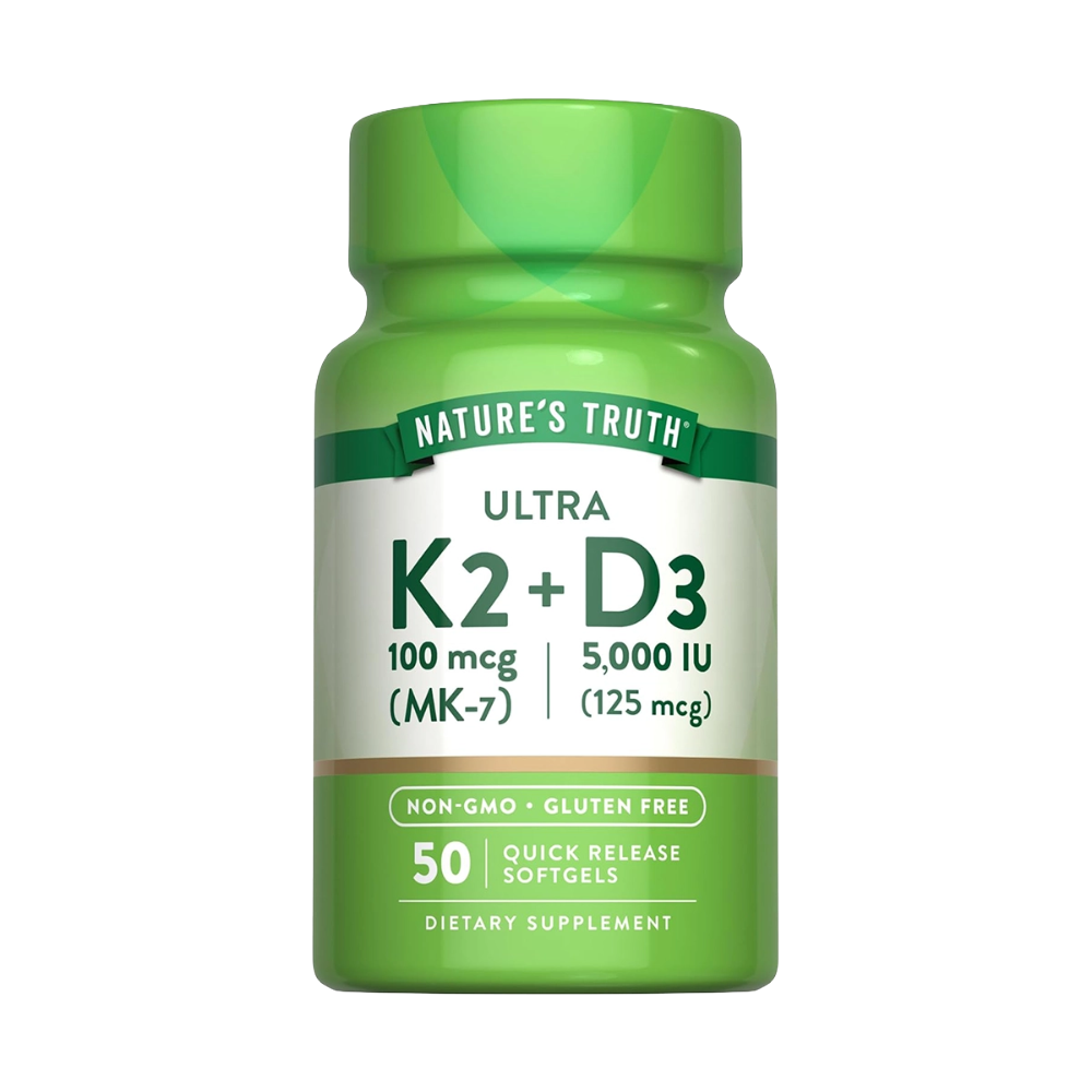 Nature’s Truth, Ultra K2 100mcg + D3 5000IU, 50 Quick Release Softgels, 50 Servings