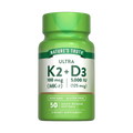 Nature’s Truth, Ultra K2 100mcg + D3 5000IU, 50 Quick Release Softgels, 50 Servings