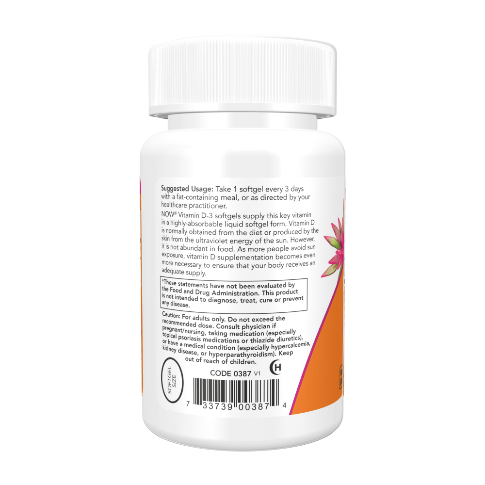 Now Foods, Vitamin D3 10,000 IU, 120 Softgel, 120 Servings