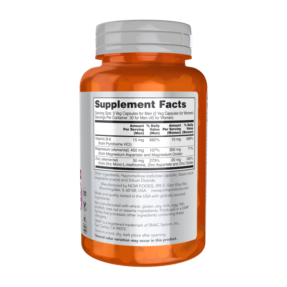 Now Foods, ZMA, 90 Capsules, 45 Servings