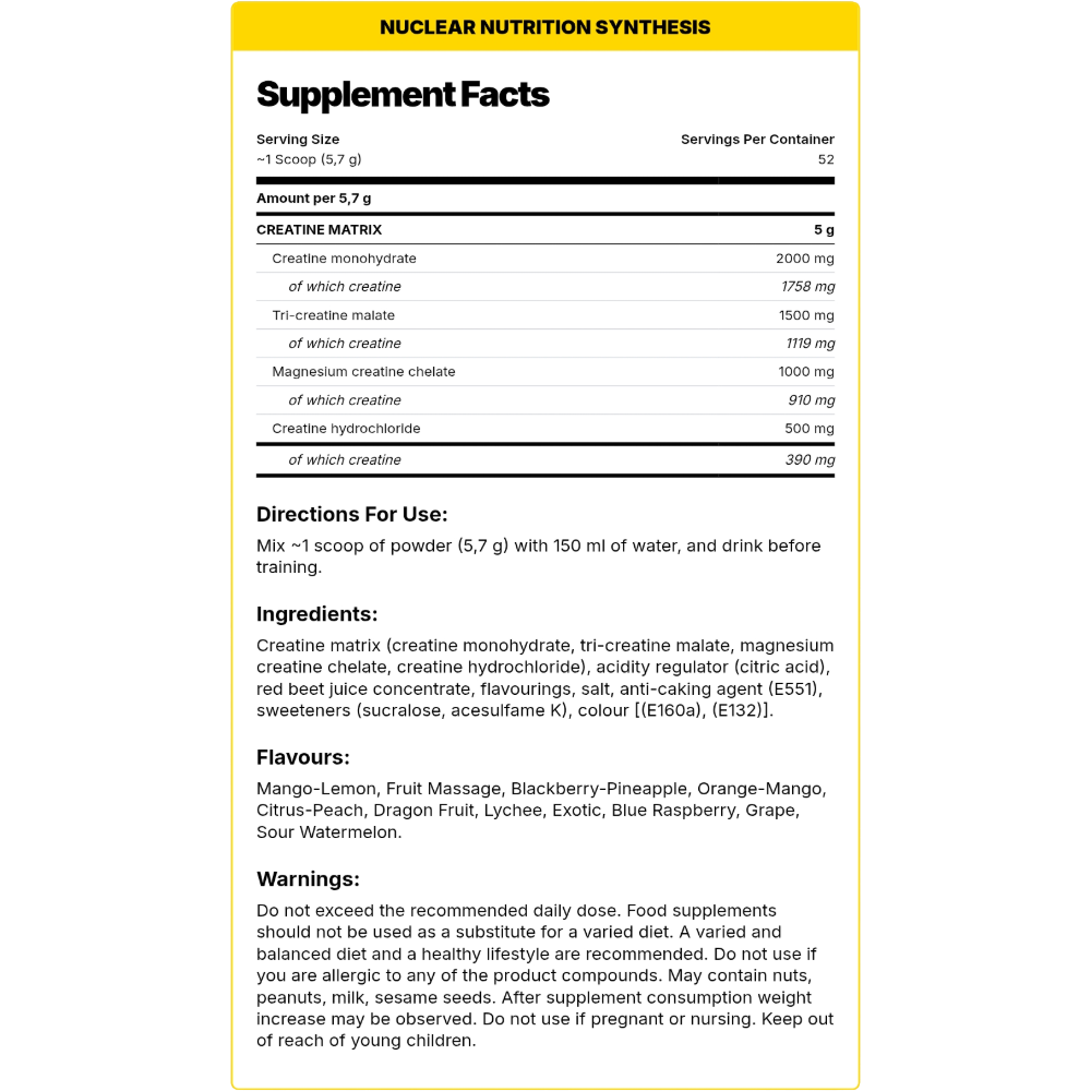 Nuclear Nutrition, Synthesis Complex, 300g, 52 Servings