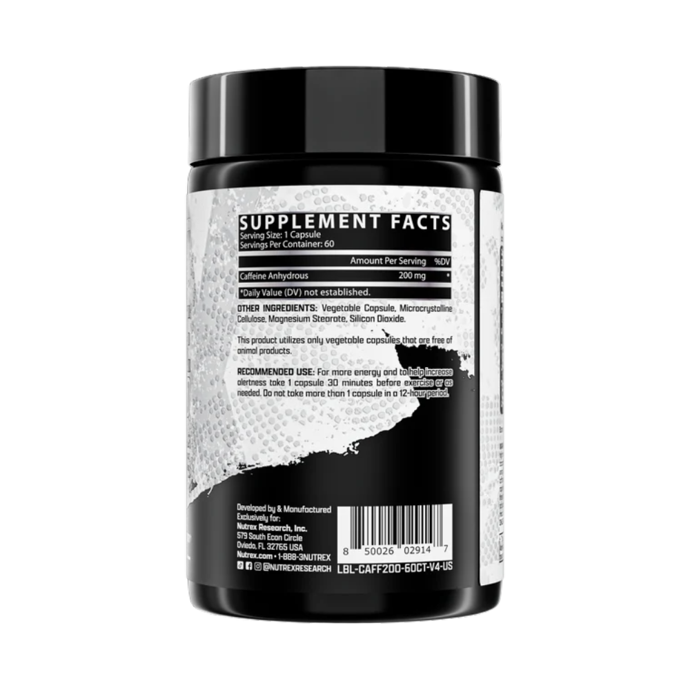 Nutrex Research, Caffeine 200, 60 Capsules, 60 Servings