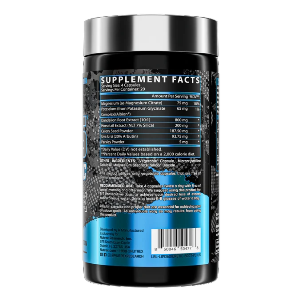 Nutrex Research, LIPO-6 Diuretic, 80 Capsules, 20 Servings