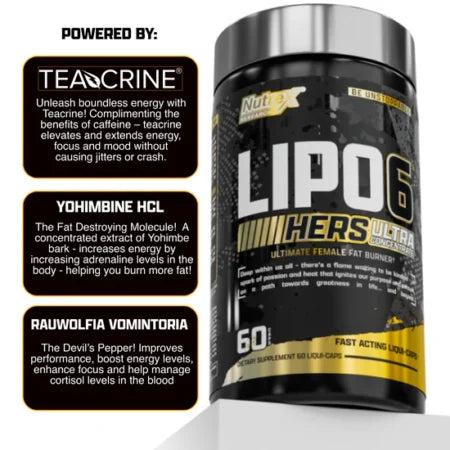 Nutrex research, Lipo-6 Hers, 60 Capsules, 60 Servings
