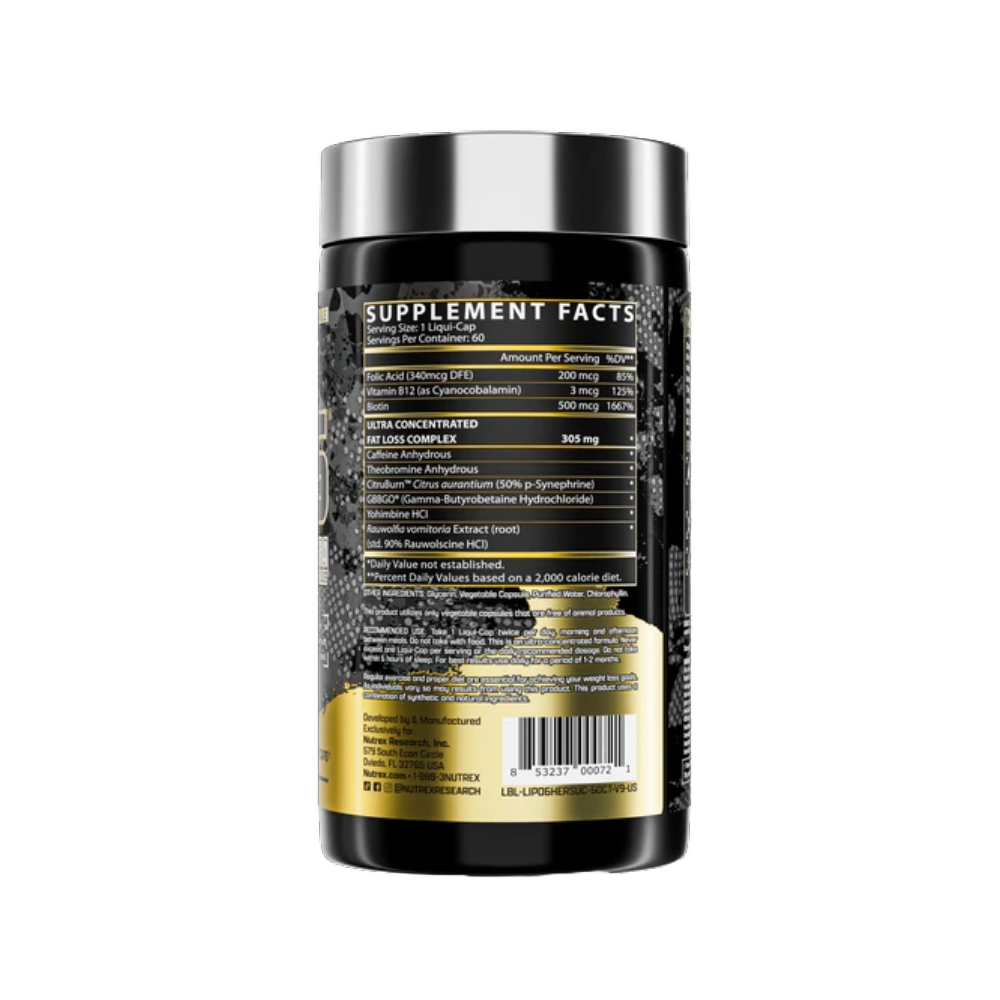 Nutrex research, Lipo-6 Hers, 60 Capsules, 60 Servings