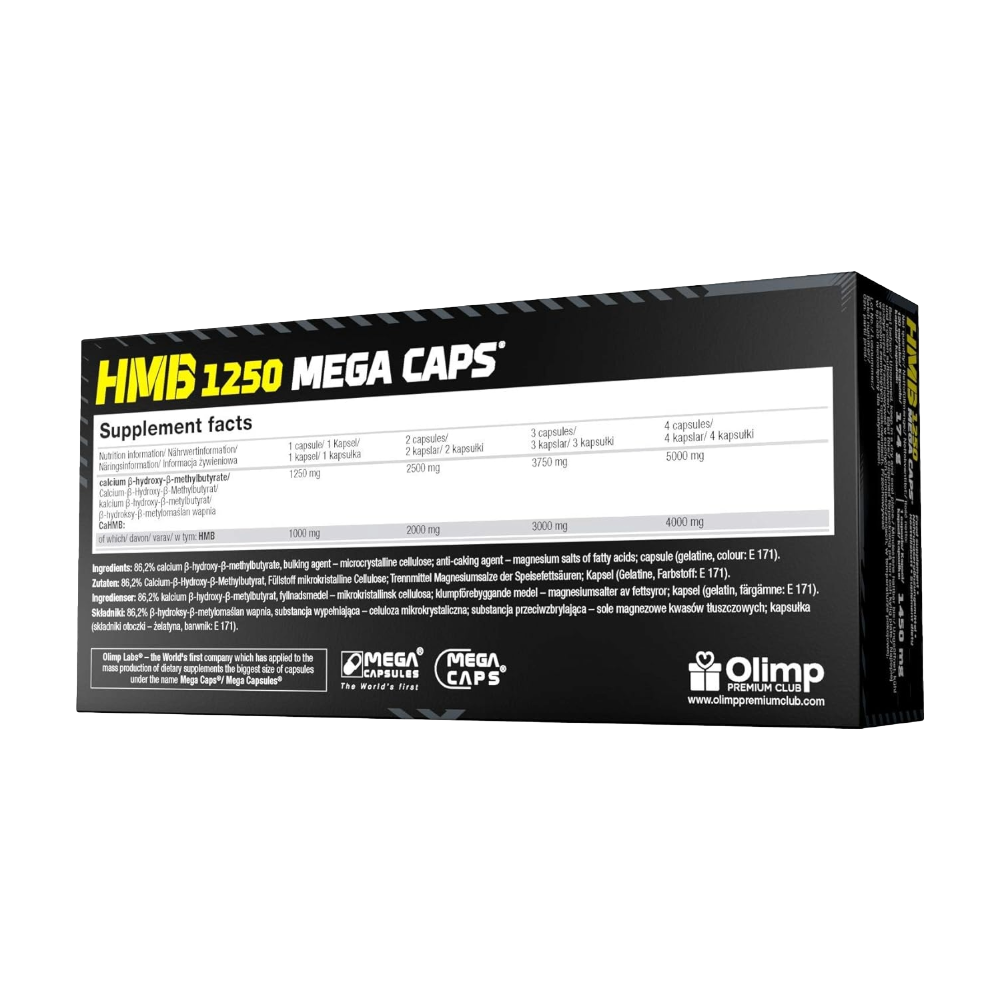 Olimp, HMB 1250 Mega Caps, 1250mg, 120 Capsules, 120 Servings