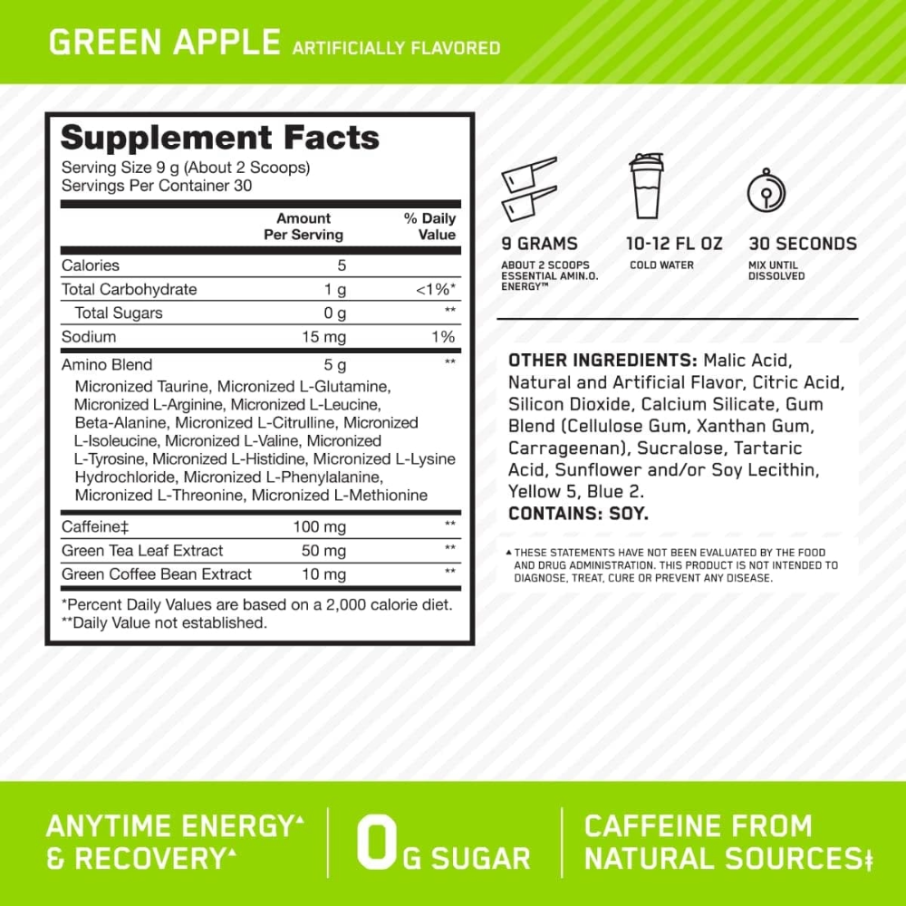 Optimum Nutrition, Essential Amino Energy, 270g, 30 Servings