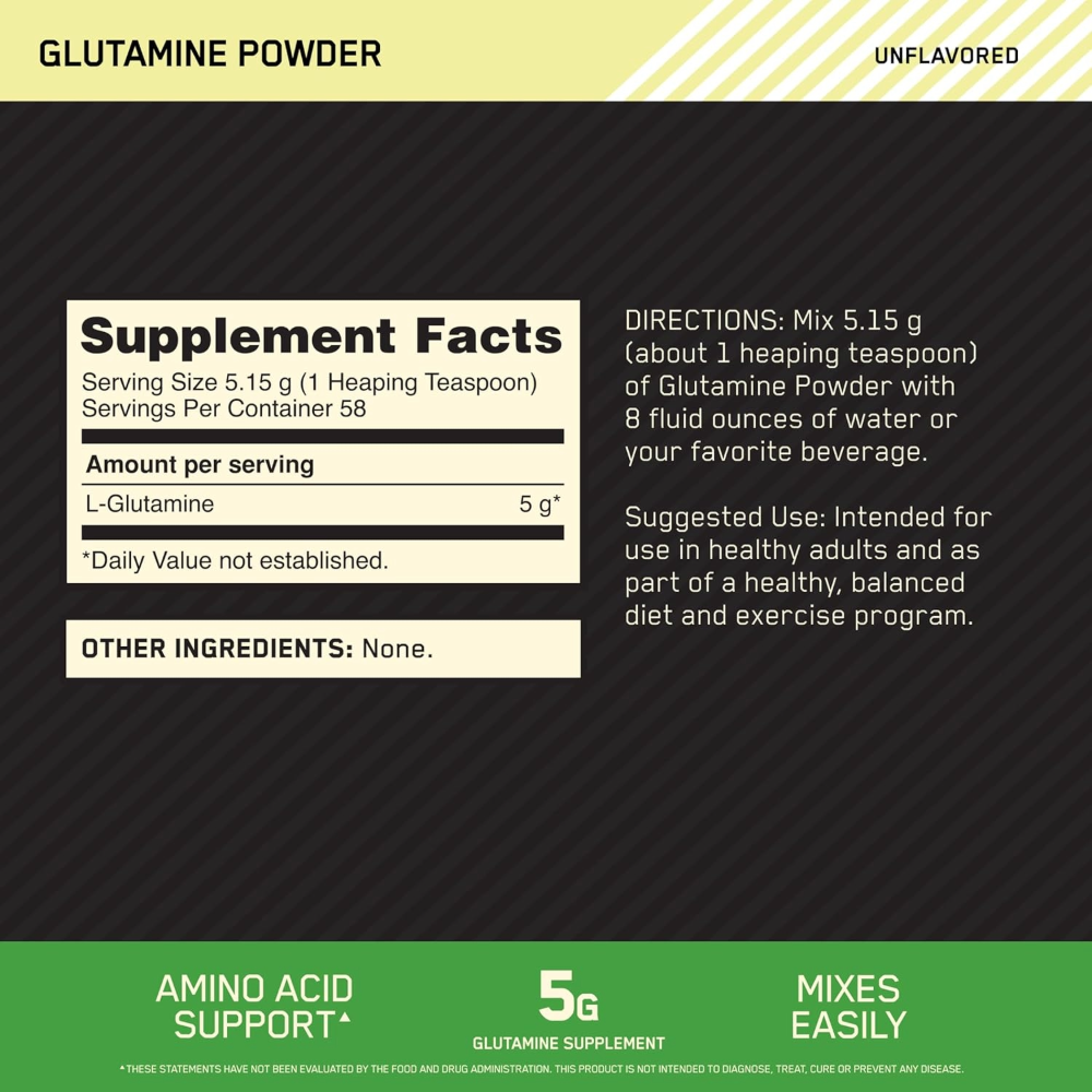Optimum Nutrition, Glutamine Powder, 300G, 58 Servings