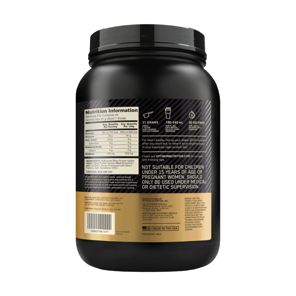 Optimum Nutrition, Gold Standard Isolate, 740g, 24 Servings