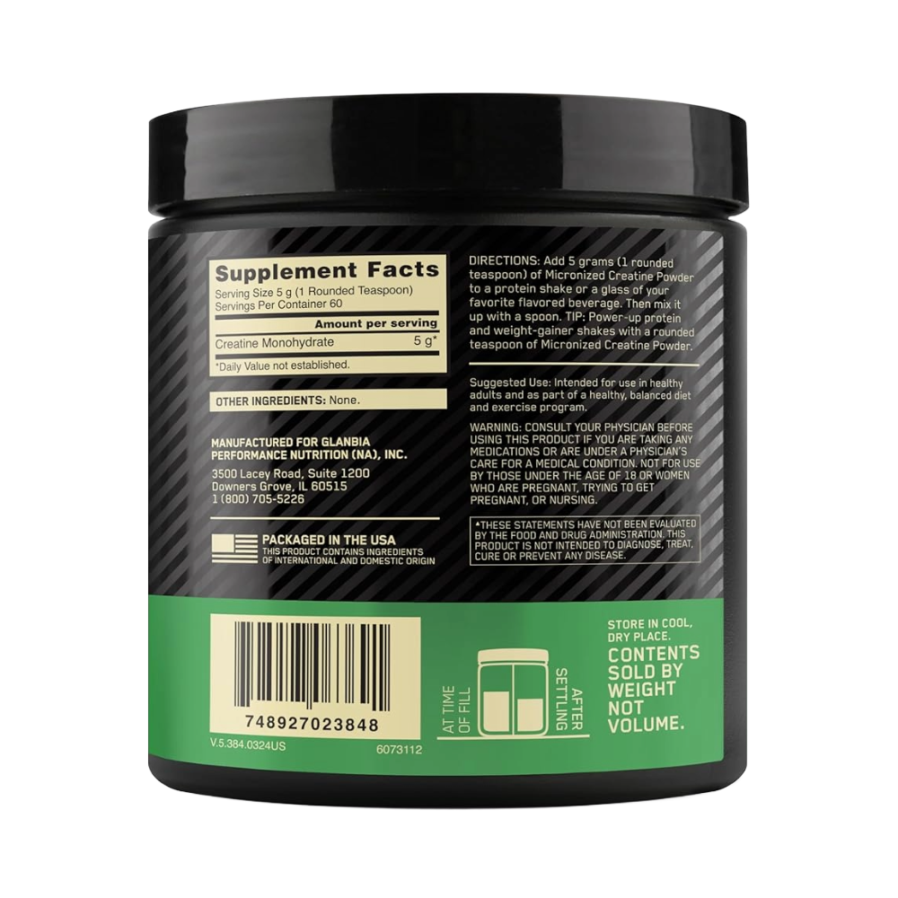 Optimum Nutrition, Micronized Creatine, 300g, 60 Servings