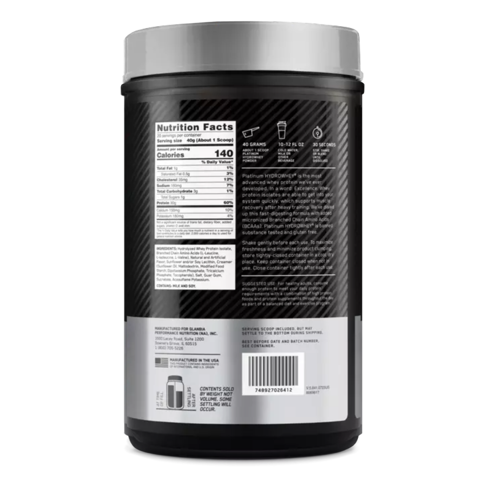 Optimum Nutrition, Platinum Hydro Whey, 800g, 20 Servings