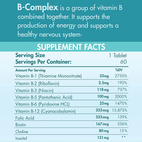 Organic Nation, B-Complex, 60 Coated Tablets, 60 Servings