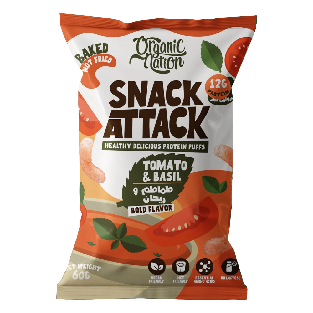 Organic Nation, Snack Attack protein Puffs, 60gm