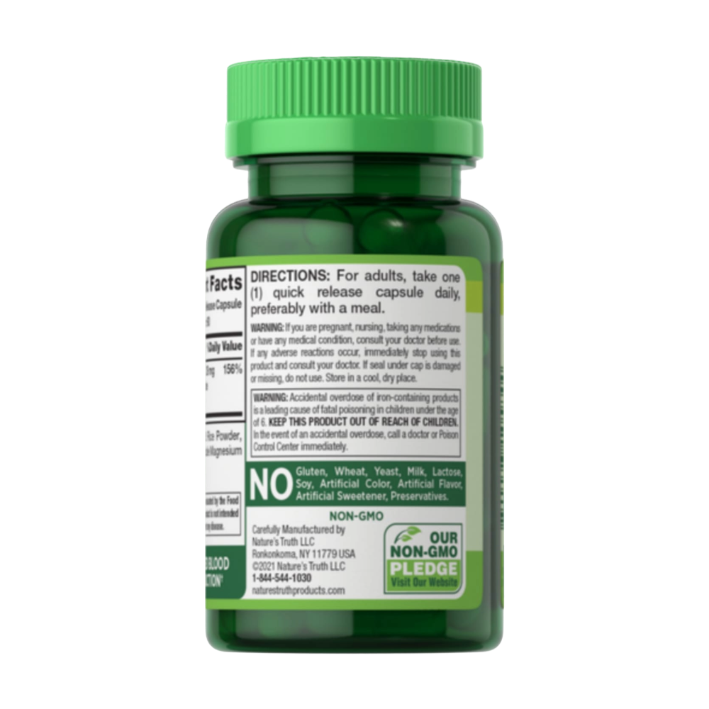 NATURE’S TRUTH, Easy Iron 28 mg (Iron Bisglycinate), 90 Capsules, 90 Servings