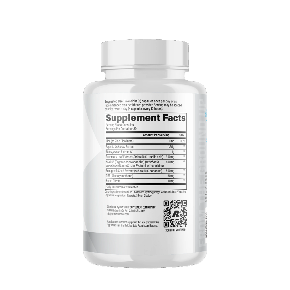 Raw Nutrition, Raw Test Support for Men Health, 240 Capsules, 30 Servings