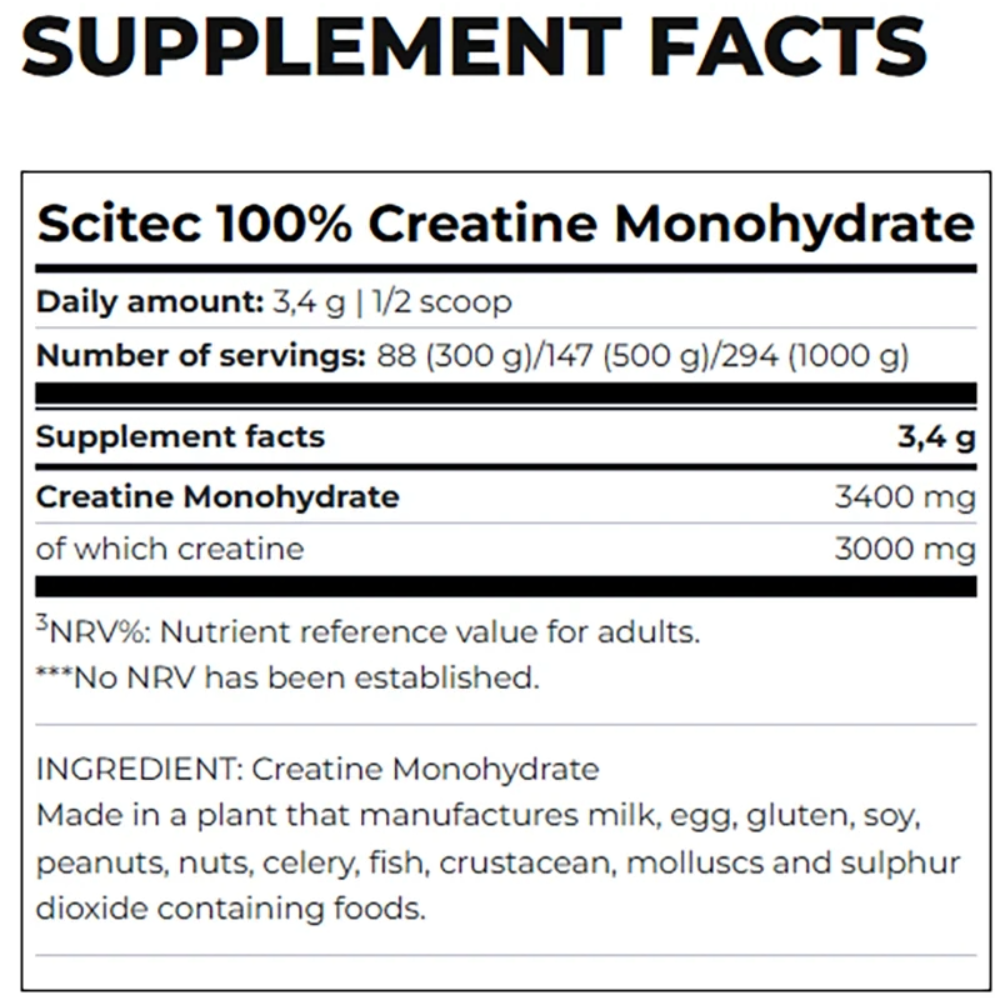 Scitec Nutrition, Creatine Monohydrate, 300g, 88 Servings