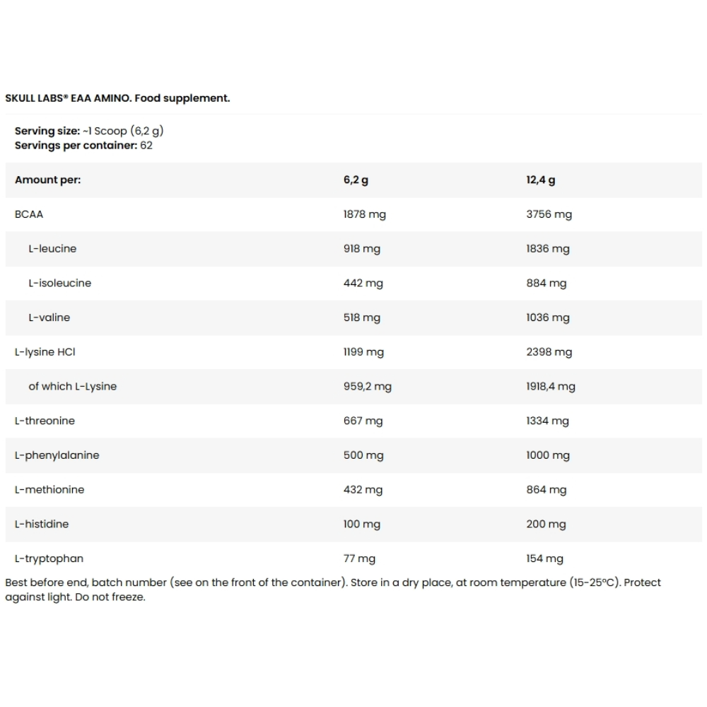 Skull Labs, EAA Amino, 390g, 62 Servings