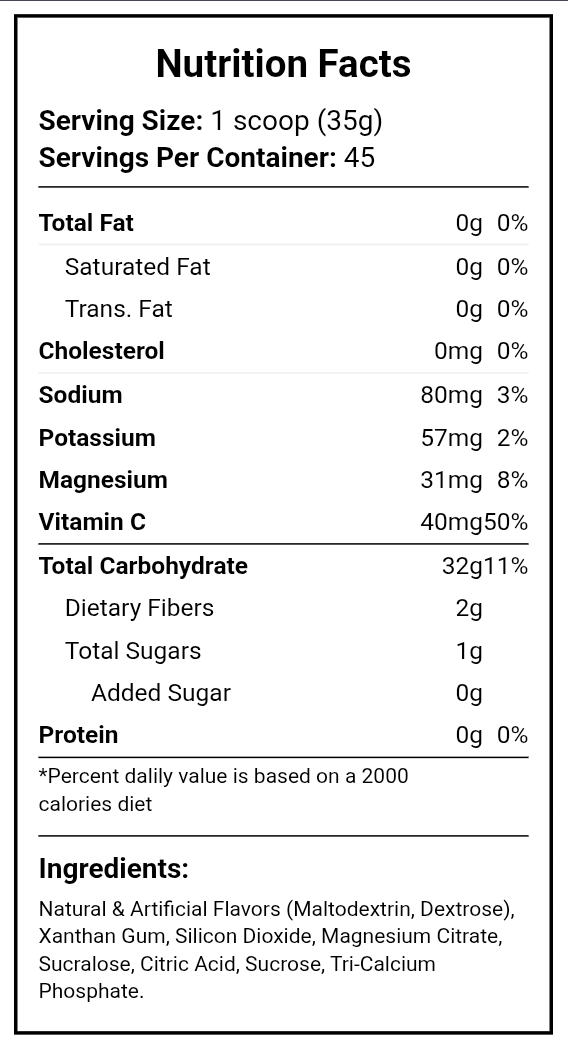Vertex Nutrition, Carb powder, 1.5kg, 45 Servings