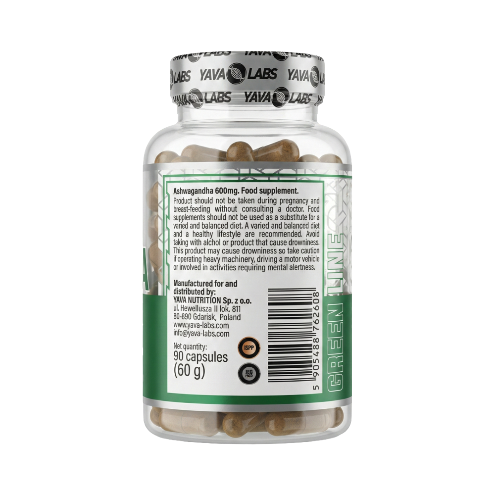 Yava Labs, Ashwagandha 600 mg, 90 Capsules, 90 Servings