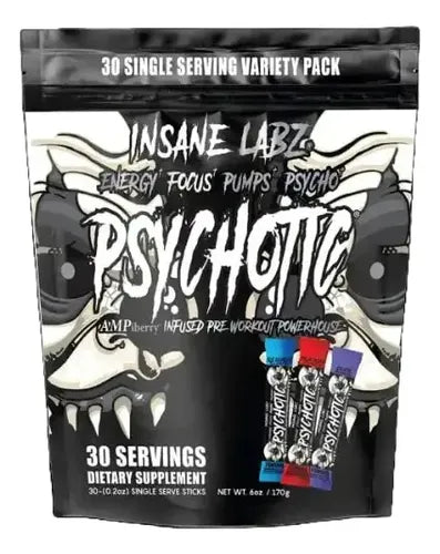 Insane Labz, Psychotic single serving variety packs 30 servings