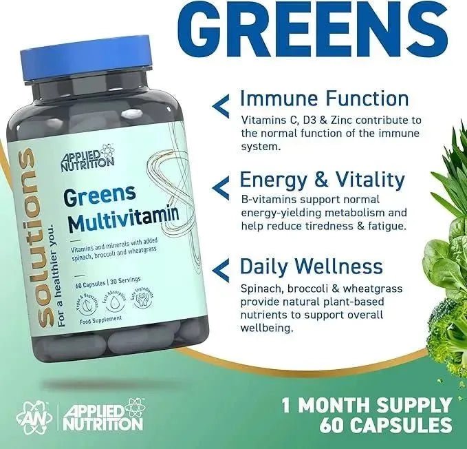Applied Nutrition Greens Multivitamin – 60 Capsules