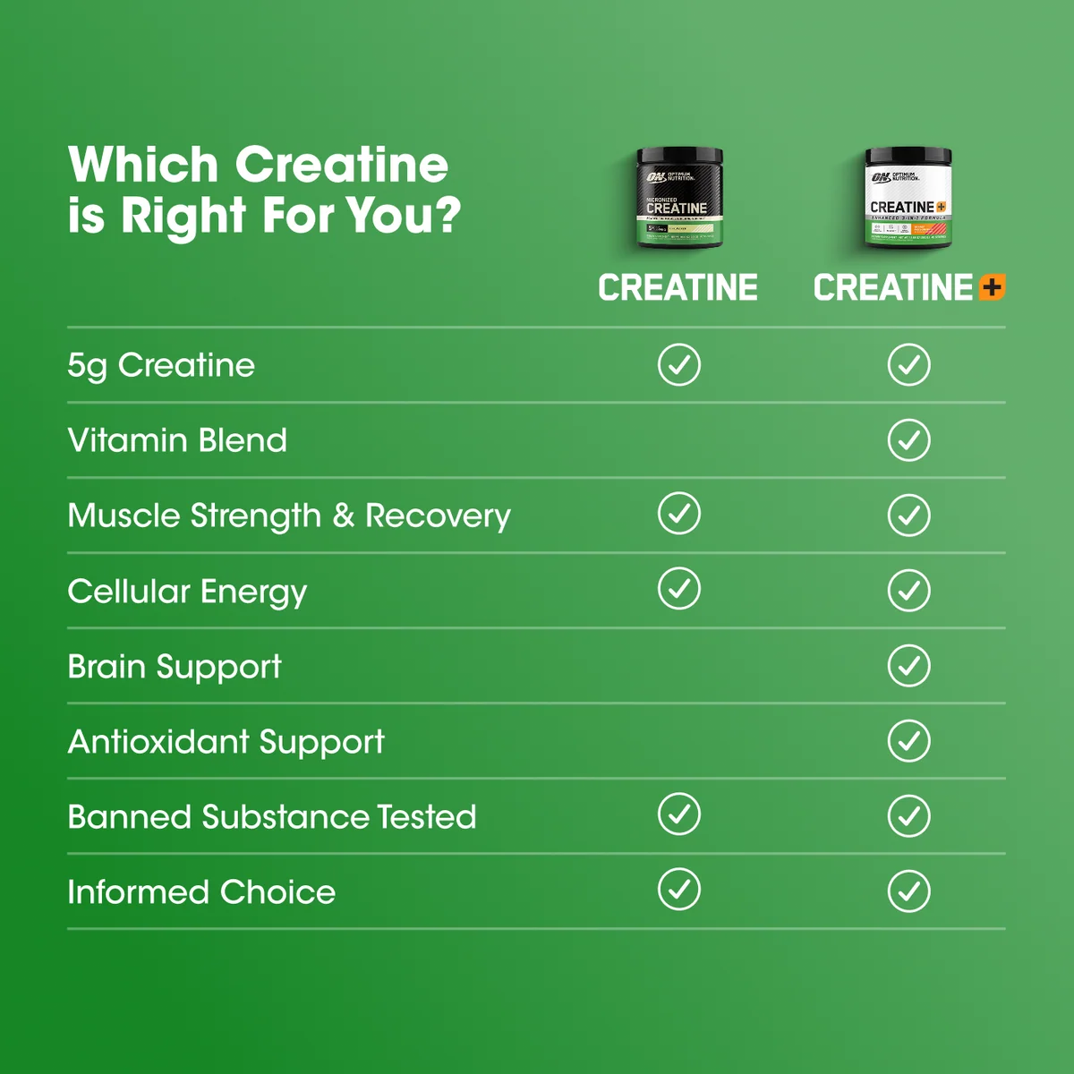 Optimum Nutrition Creatine+ Enhanced 3-in-1 Formula 360g – 40 Servings